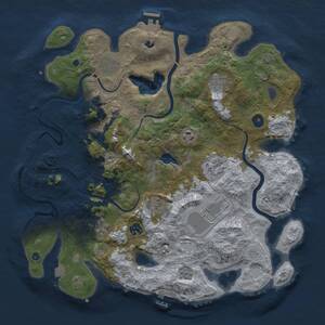 Thumbnail Rust Map: Procedural Map, Size: 4000, Seed: 1299964228, 15 Monuments