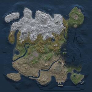 Thumbnail Rust Map: Procedural Map, Size: 3750, Seed: 599774438, 16 Monuments
