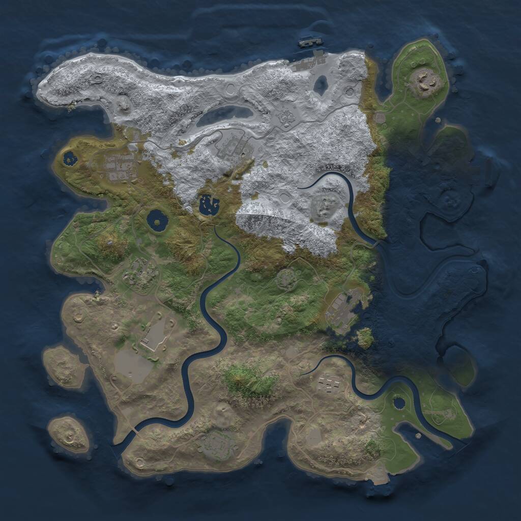 Rust Map: Procedural Map, Size: 3700, Seed: 674810736, 15 Monuments