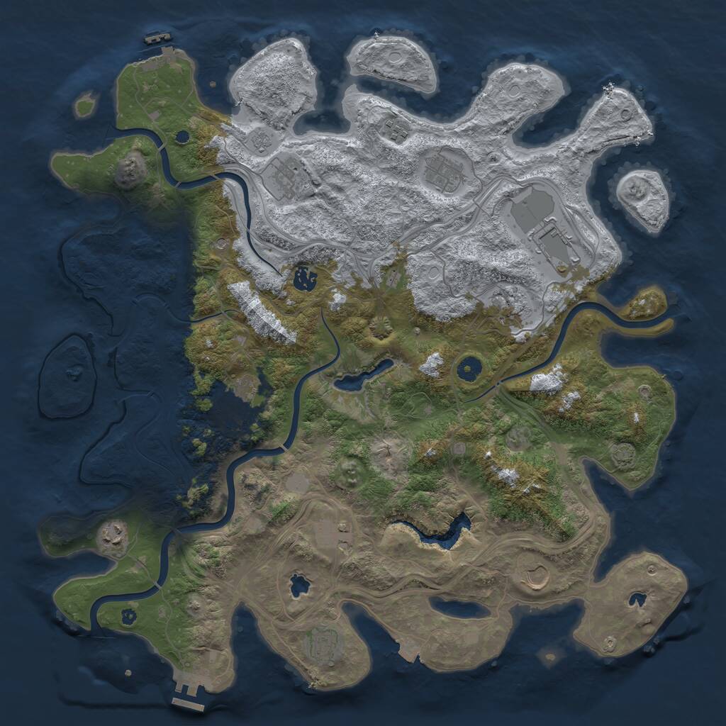 Rust Map: Procedural Map, Size: 4500, Seed: 781552523, 17 Monuments