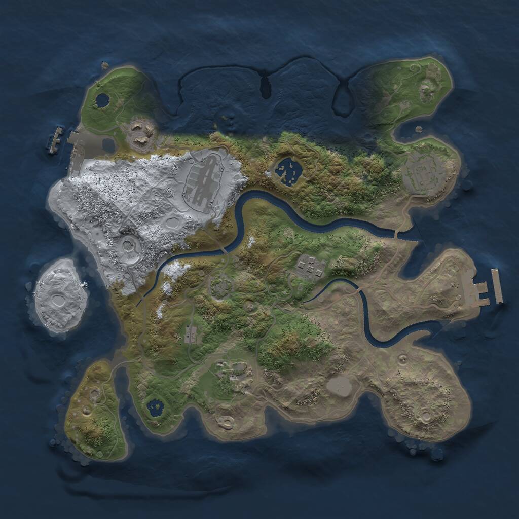 Rust Map: Procedural Map, Size: 3000, Seed: 300815568, 11 Monuments