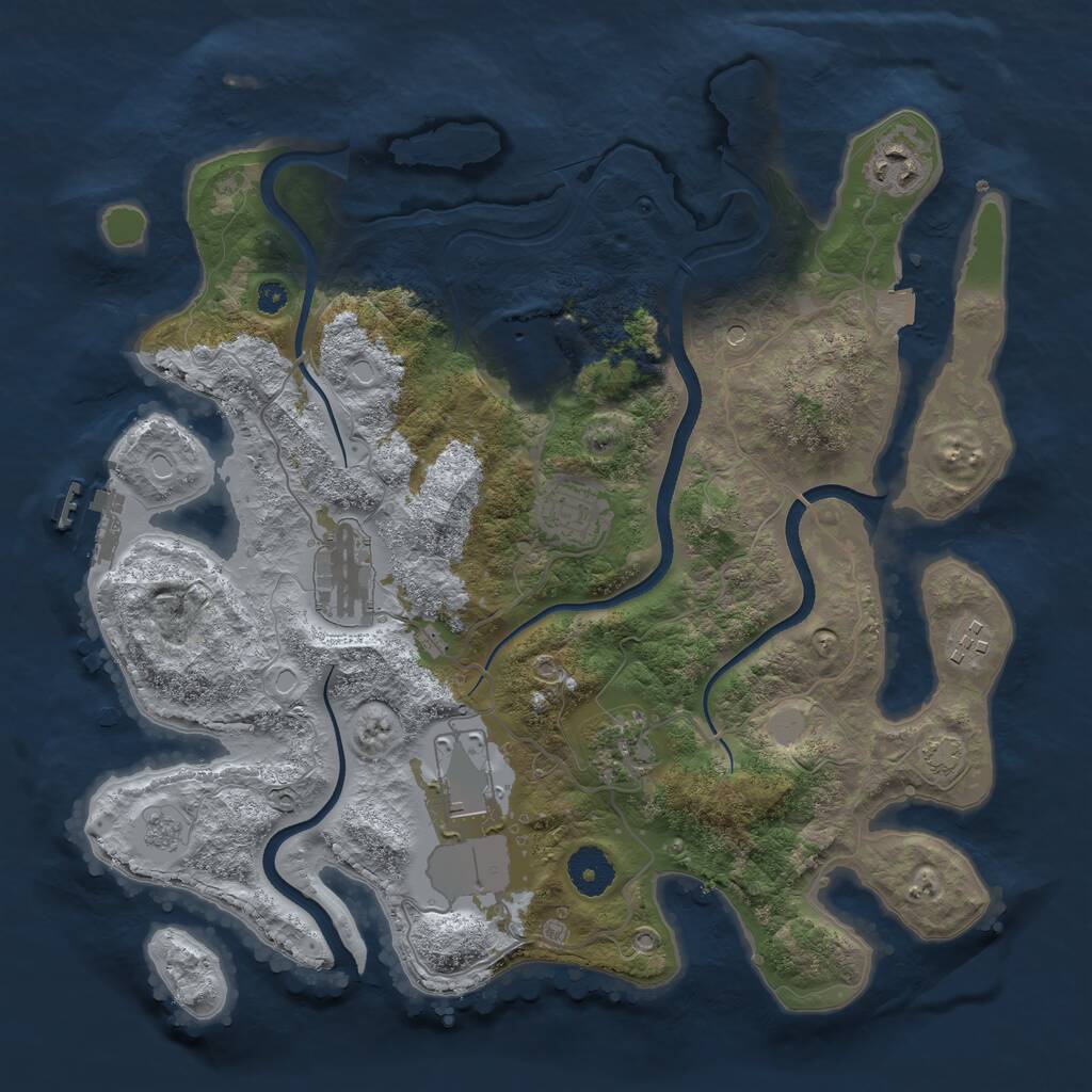 Rust Map: Procedural Map, Size: 3500, Seed: 2000940528, 12 Monuments