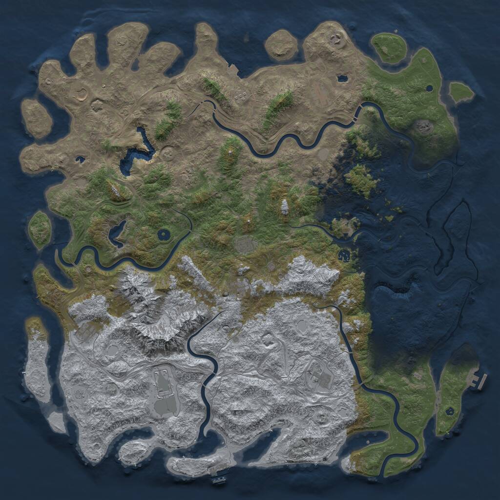 Rust Map: Procedural Map, Size: 6000, Seed: 20252026, 17 Monuments