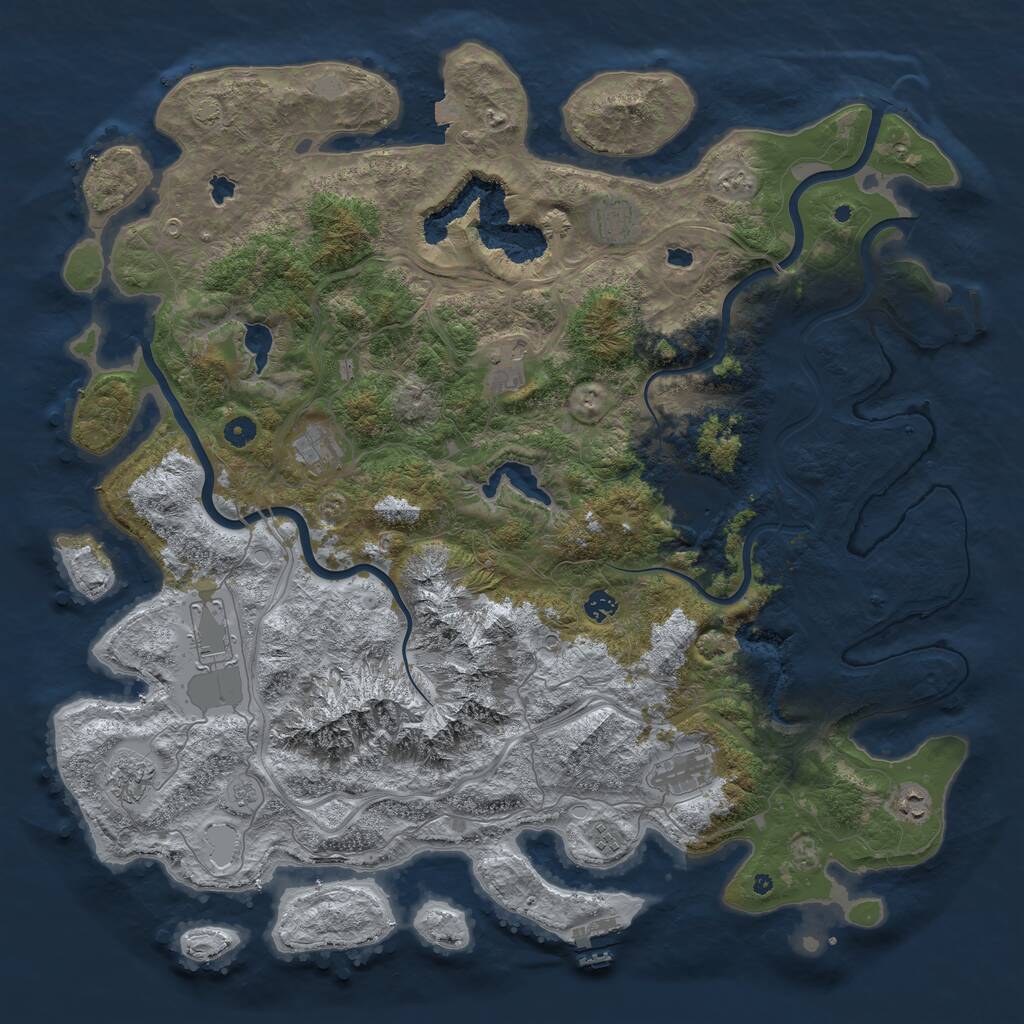 Rust Map: Procedural Map, Size: 5000, Seed: 829646312, 16 Monuments
