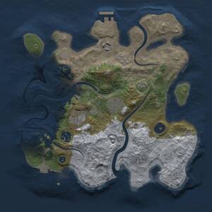 Thumbnail Rust Map: Procedural Map, Size: 3000, Seed: 785241, 10 Monuments