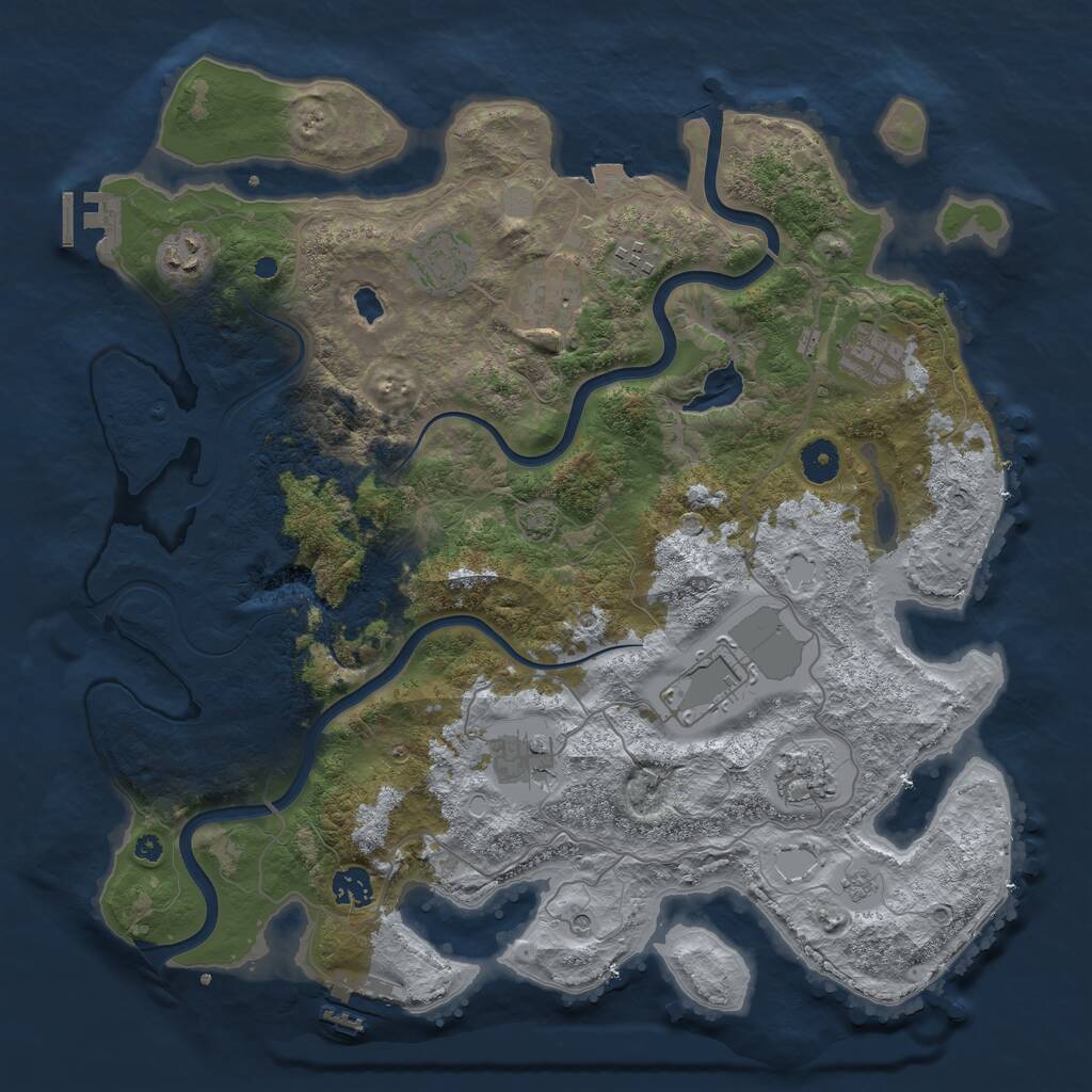 Rust Map: Procedural Map, Size: 4000, Seed: 742092, 15 Monuments