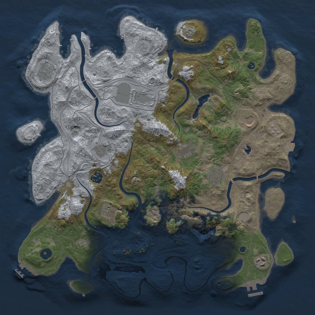 Rust Map: Procedural Map, Size: 4250, Seed: 715632756, 16 Monuments