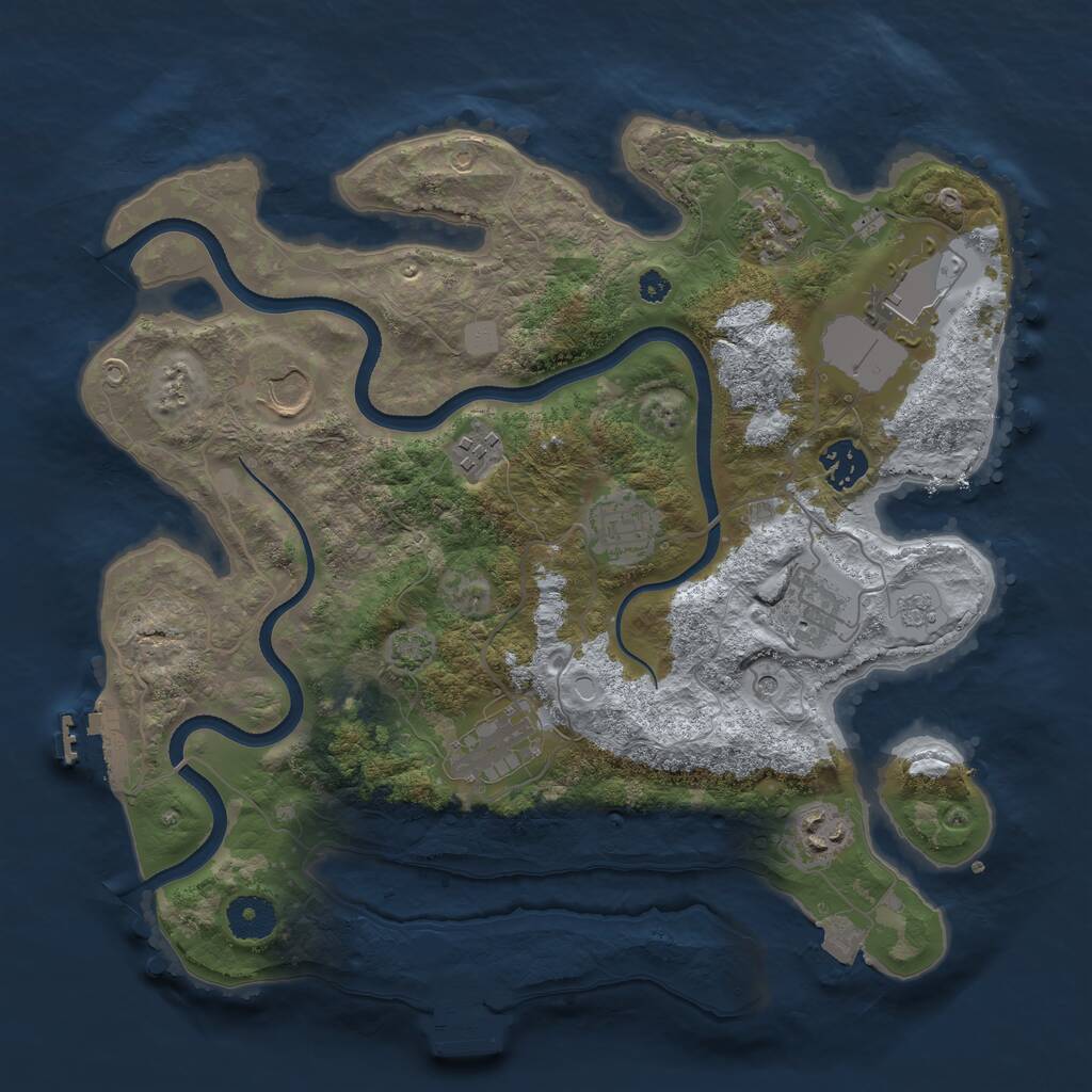 Rust Map: Procedural Map, Size: 3500, Seed: 905721401, 15 Monuments