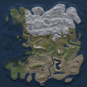 Thumbnail Rust Map: Procedural Map, Size: 4500, Seed: 1340778414, 17 Monuments