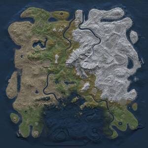 Thumbnail Rust Map: Procedural Map, Size: 5500, Seed: 1493380564, 17 Monuments