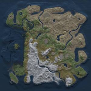 Thumbnail Rust Map: Procedural Map, Size: 4500, Seed: 1904772278, 14 Monuments