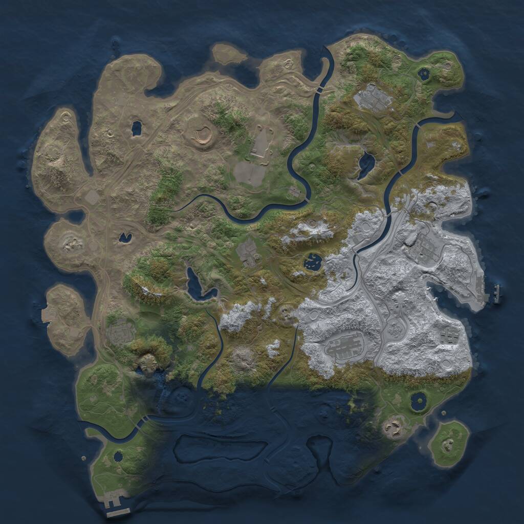 Rust Map: Procedural Map, Size: 4500, Seed: 313763220, 16 Monuments