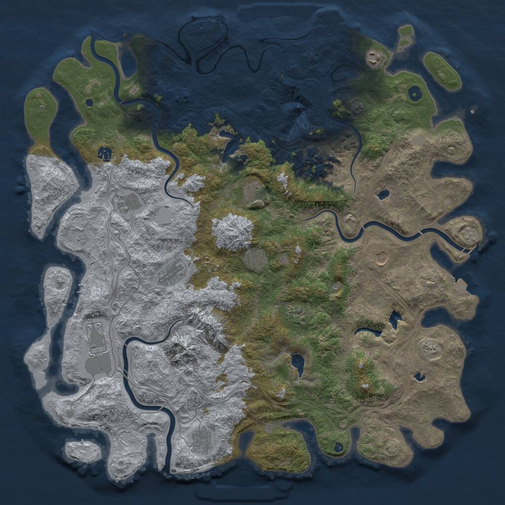 Rust Map: Procedural Map, Size: 5200, Seed: 617273, 16 Monuments