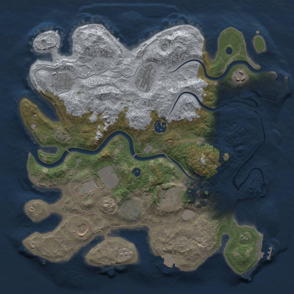 Rust Map: Procedural Map, Size: 3500, Seed: 856429099, 15 Monuments