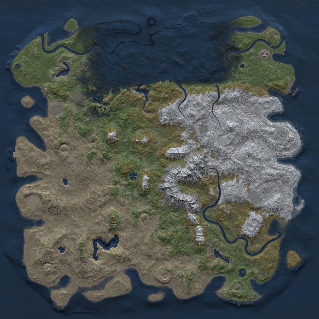 Rust Map: Procedural Map, Size: 6000, Seed: 1554879658, 17 Monuments