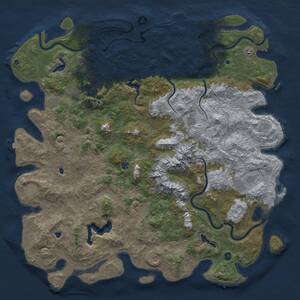 Thumbnail Rust Map: Procedural Map, Size: 6000, Seed: 1554879658, 17 Monuments