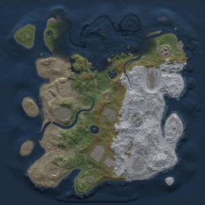Thumbnail Rust Map: Procedural Map, Size: 3500, Seed: 194637280, 15 Monuments