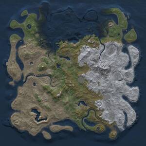 Thumbnail Rust Map: Procedural Map, Size: 5000, Seed: 91235125, 16 Monuments