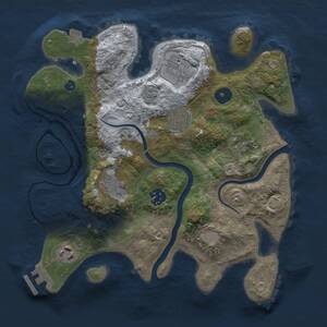 Thumbnail Rust Map: Procedural Map, Size: 3000, Seed: 911898726, 11 Monuments