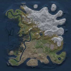 Thumbnail Rust Map: Procedural Map, Size: 3600, Seed: 675, 15 Monuments