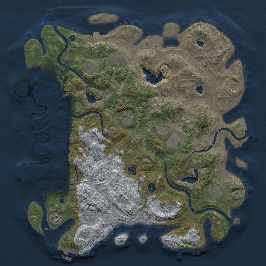 Rust Map: Procedural Map, Size: 4500, Seed: 635451137, 17 Monuments