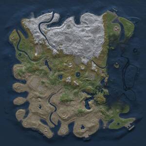Thumbnail Rust Map: Procedural Map, Size: 4500, Seed: 848886844, 16 Monuments