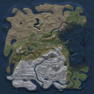 Thumbnail Rust Map: Procedural Map, Size: 5000, Seed: 945341319, 17 Monuments