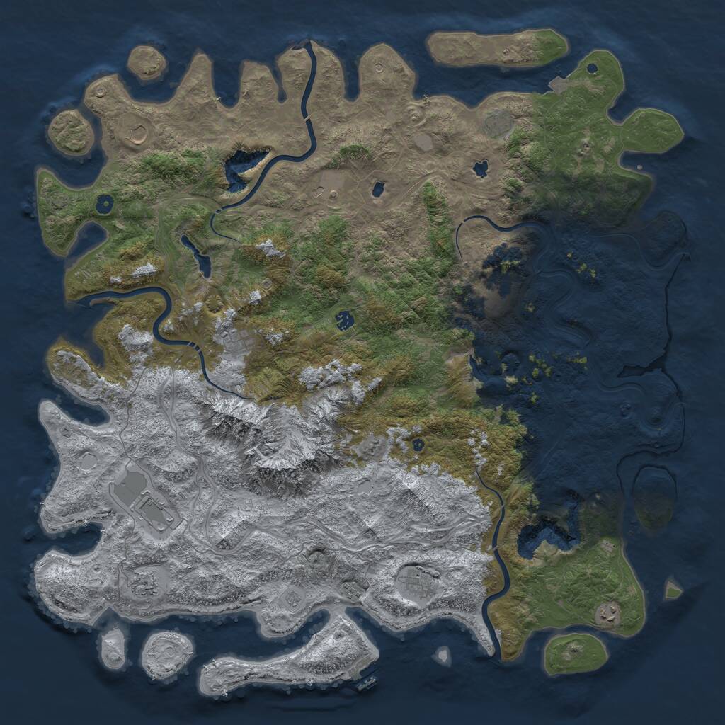 Rust Map: Procedural Map, Size: 5800, Seed: 6555126, 16 Monuments