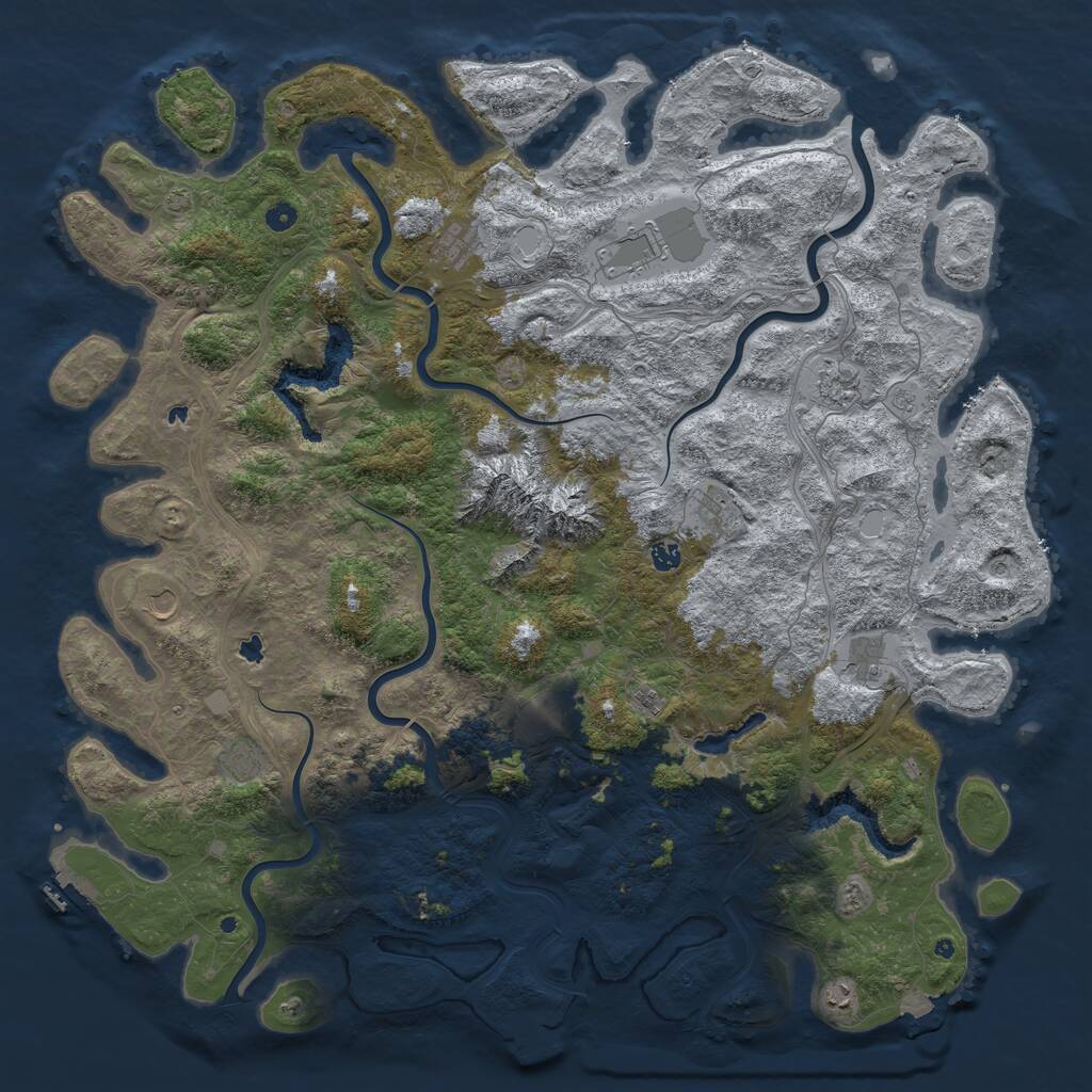 Rust Map: Procedural Map, Size: 5500, Seed: 966275101, 17 Monuments