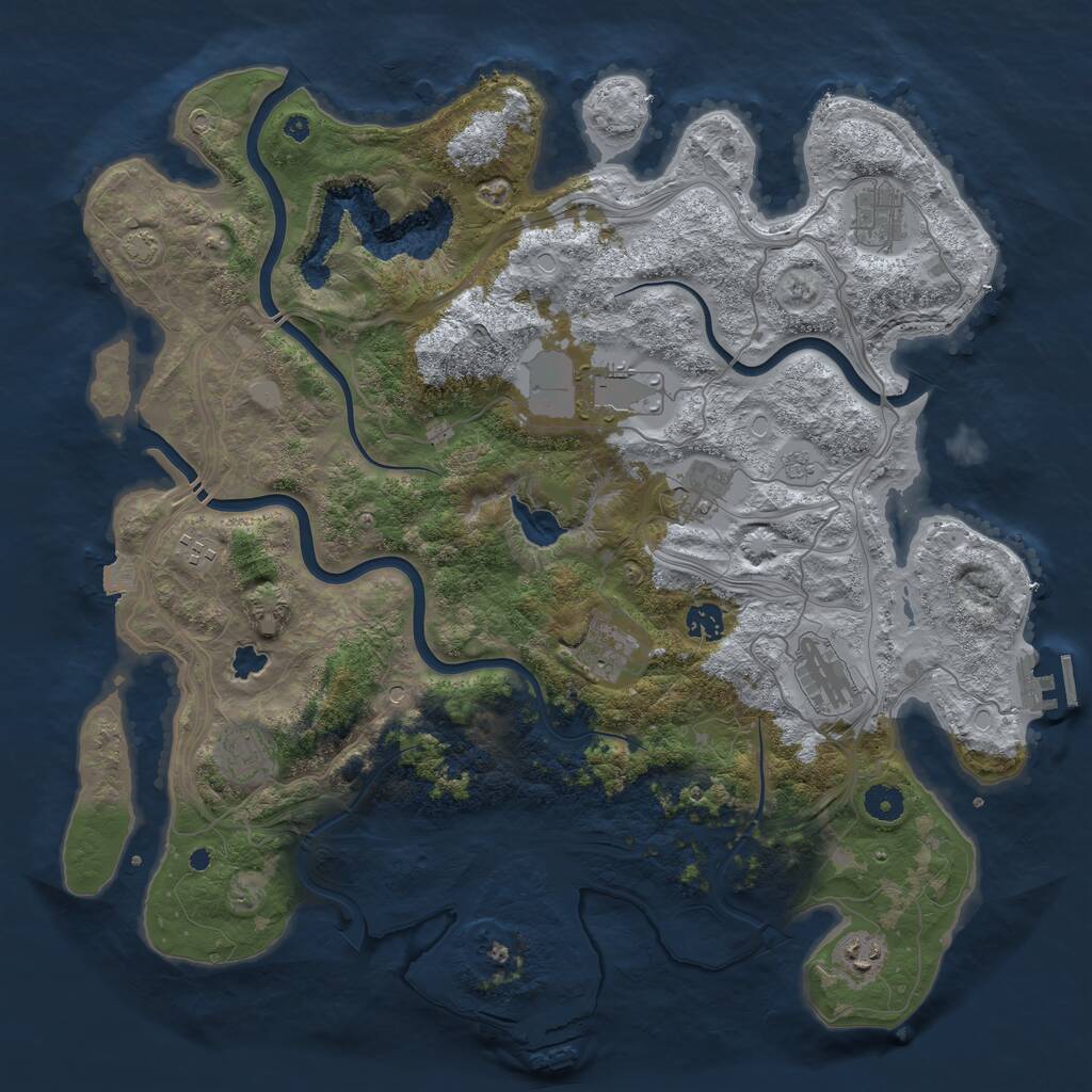 Rust Map: Procedural Map, Size: 4250, Seed: 704112259, 15 Monuments