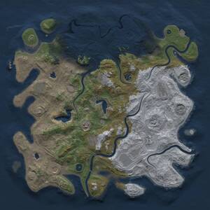 Thumbnail Rust Map: Procedural Map, Size: 4500, Seed: 1341160727, 16 Monuments