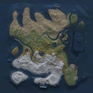 Thumbnail Rust Map: Procedural Map, Size: 3000, Seed: 312254, 11 Monuments