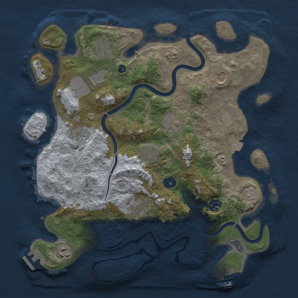 Rust Map: Procedural Map, Size: 3650, Seed: 72761773, 16 Monuments