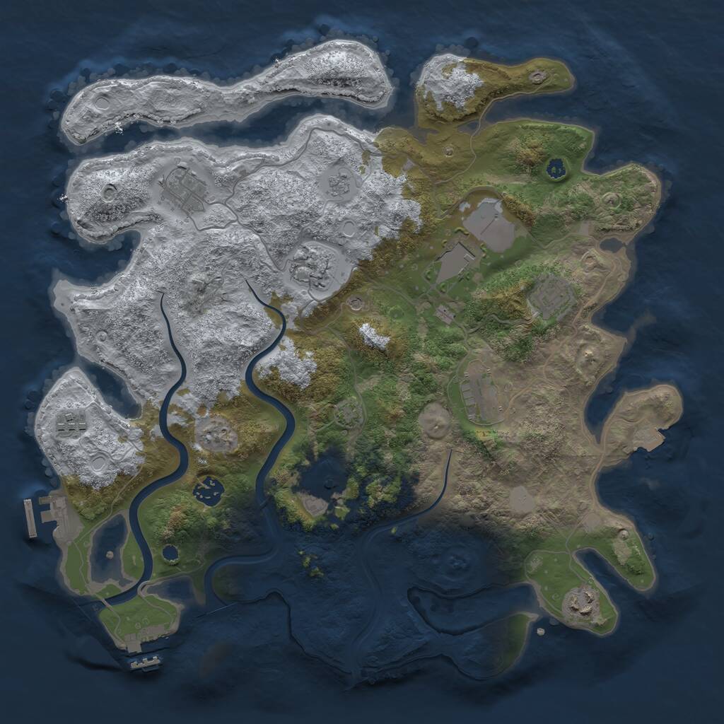 Rust Map: Procedural Map, Size: 3800, Seed: 1153103866, 15 Monuments