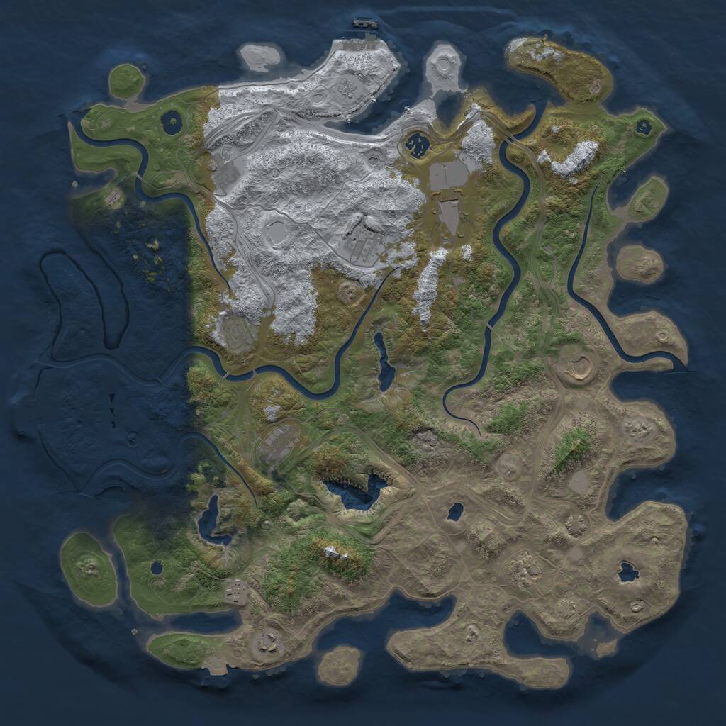 Rust Map: Procedural Map, Size: 4800, Seed: 1237798065, 16 Monuments