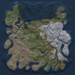 Thumbnail Rust Map: Procedural Map, Size: 4500, Seed: 1671309848, 16 Monuments