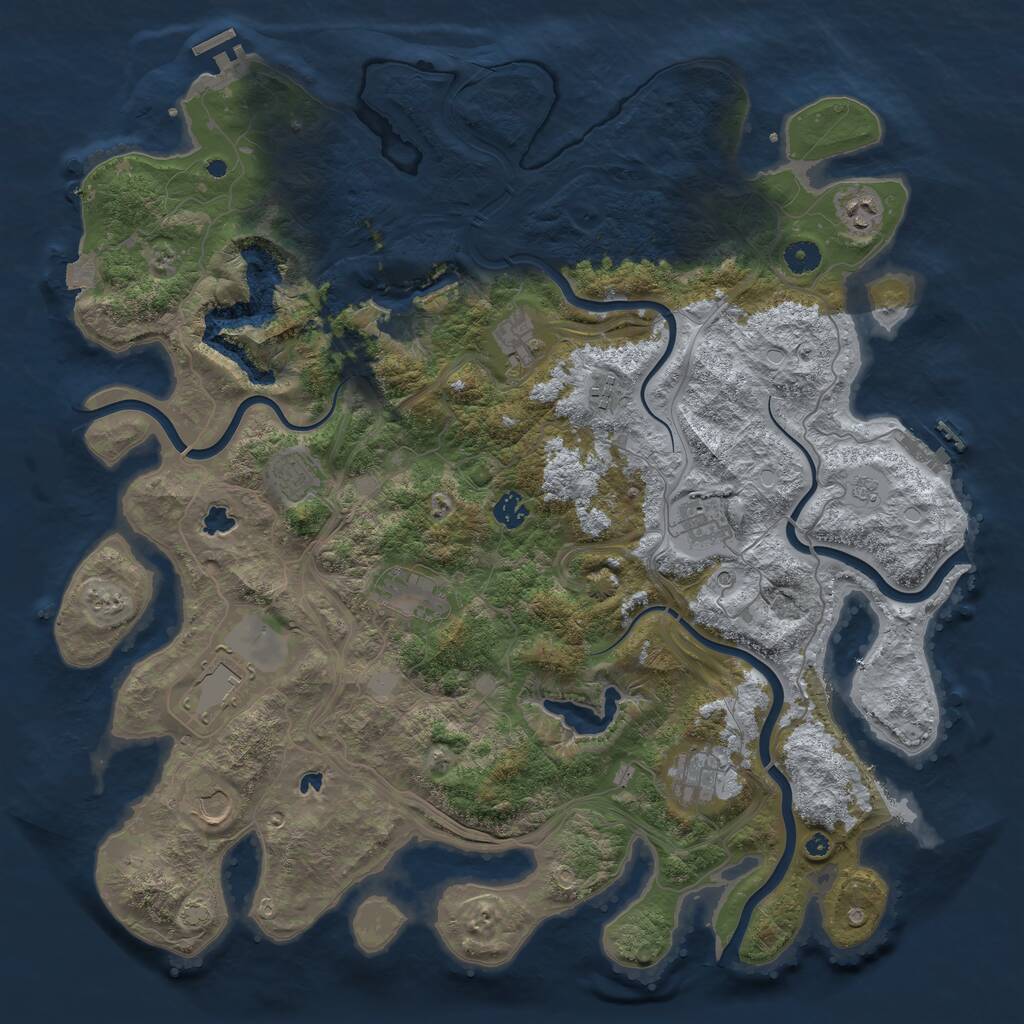 Rust Map: Procedural Map, Size: 4500, Seed: 1671309848, 16 Monuments