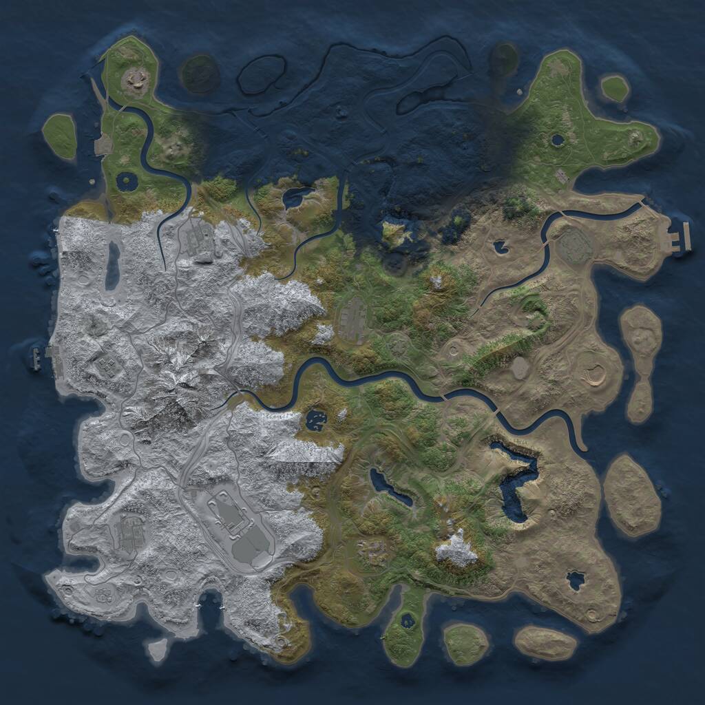 Rust Map: Procedural Map, Size: 5000, Seed: 1731865682, 16 Monuments