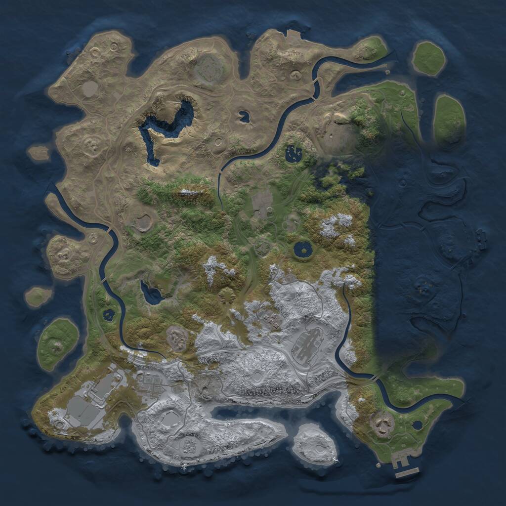 Rust Map: Procedural Map, Size: 4250, Seed: 1049064025, 16 Monuments