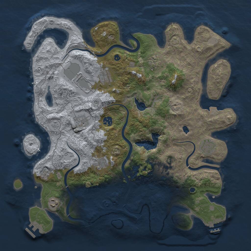 Rust Map: Procedural Map, Size: 4000, Seed: 1357751199, 16 Monuments