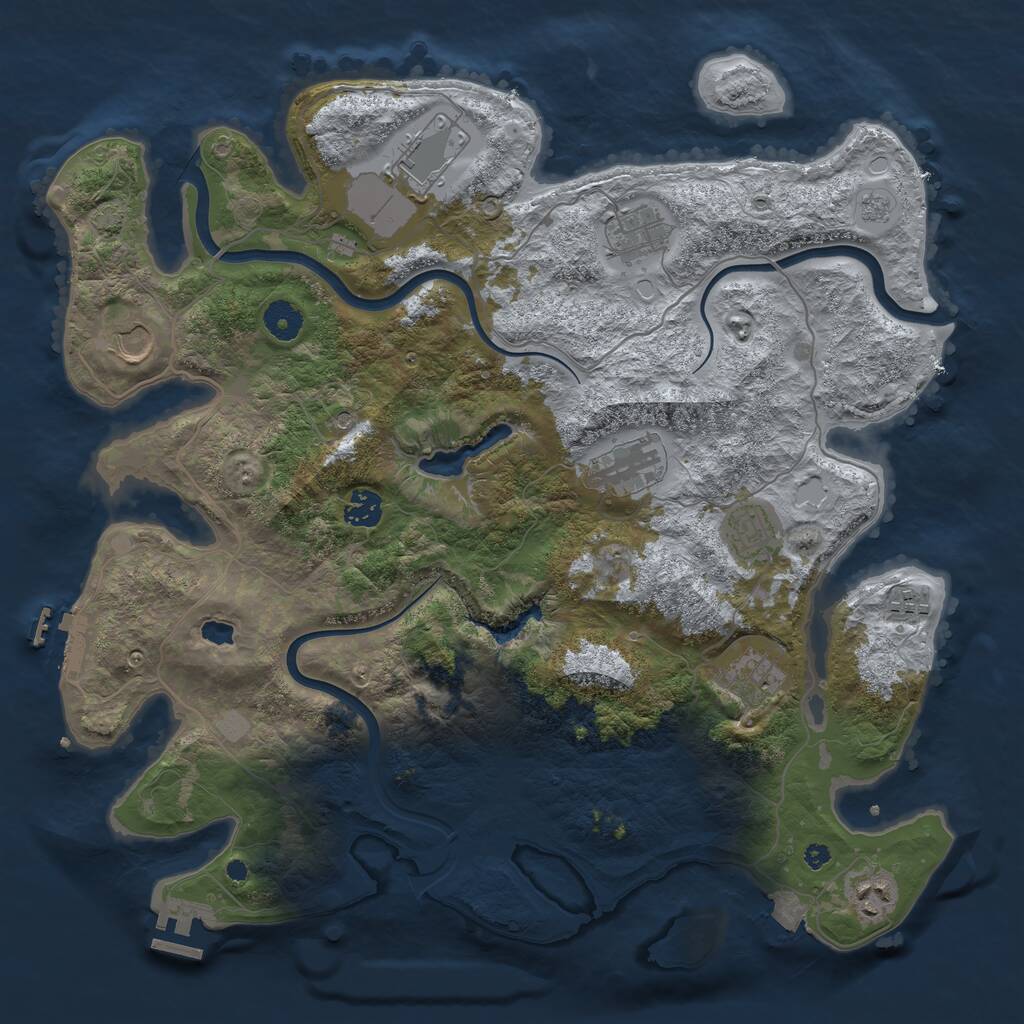 Rust Map: Procedural Map, Size: 4000, Seed: 1962037709, 15 Monuments