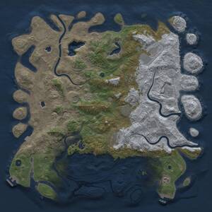 Rust Map: Procedural Map, Size: 4900, Seed: 673242376, 17 Monuments