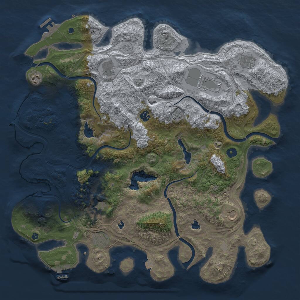 Rust Map: Procedural Map, Size: 4500, Seed: 984271453, 15 Monuments