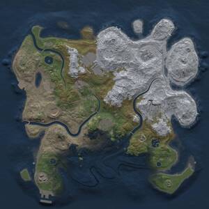 Thumbnail Rust Map: Procedural Map, Size: 3750, Seed: 1267091019, 13 Monuments