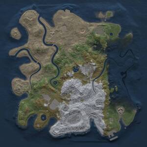 Thumbnail Rust Map: Procedural Map, Size: 3650, Seed: 89339505, 14 Monuments