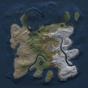 Thumbnail Rust Map: Procedural Map, Size: 3000, Seed: 449376420, 11 Monuments