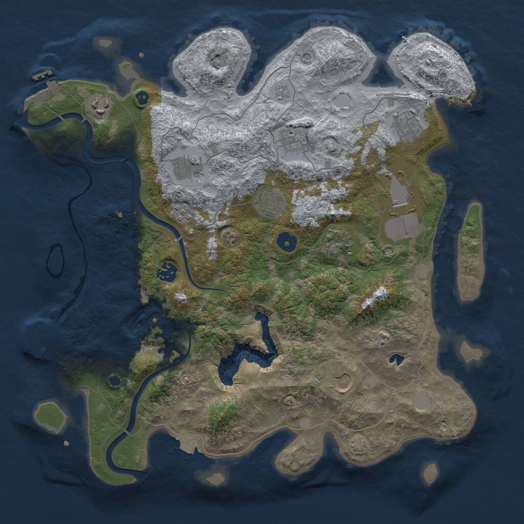 Rust Map: Procedural Map, Size: 4000, Seed: 2027, 16 Monuments