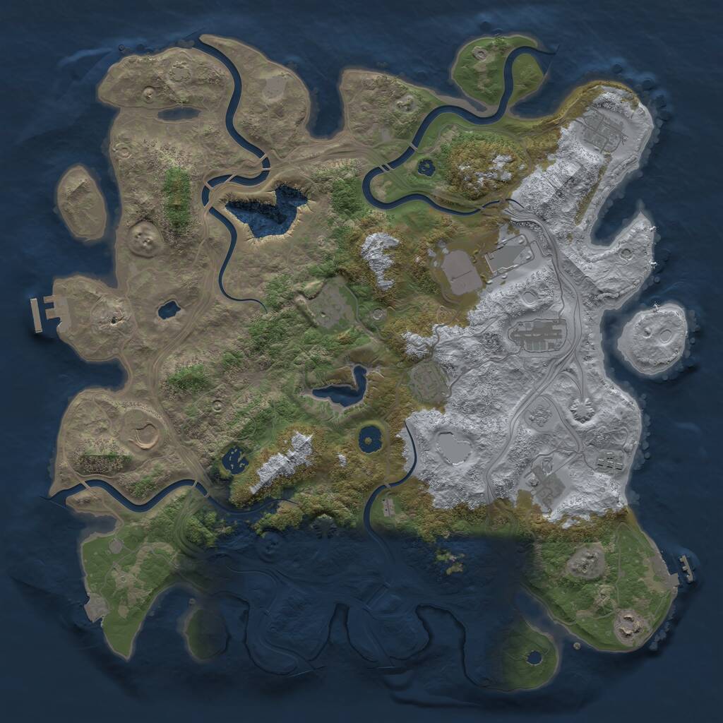 Rust Map: Procedural Map, Size: 4250, Seed: 1295851138, 16 Monuments