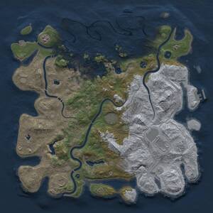Thumbnail Rust Map: Procedural Map, Size: 4500, Seed: 28878, 16 Monuments