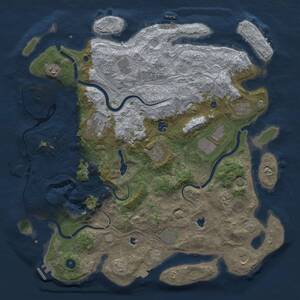 Thumbnail Rust Map: Procedural Map, Size: 4500, Seed: 879998404, 17 Monuments